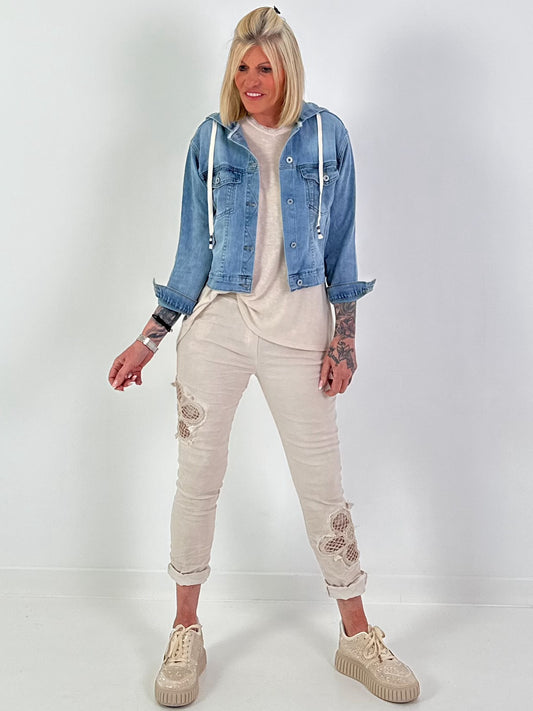 Jeansjacke mit Kapuze - denim