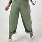 Balloon trousers with overlay - khaki