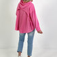 Hoodie mit Plissee-Einsatz Modell "Pleat Motion" - rosa