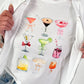 T-Shirt with Cocktail Print - White