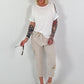 T-Shirt with Cut-Outs - White
