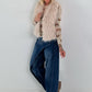 Stylish faux fur vest - beige