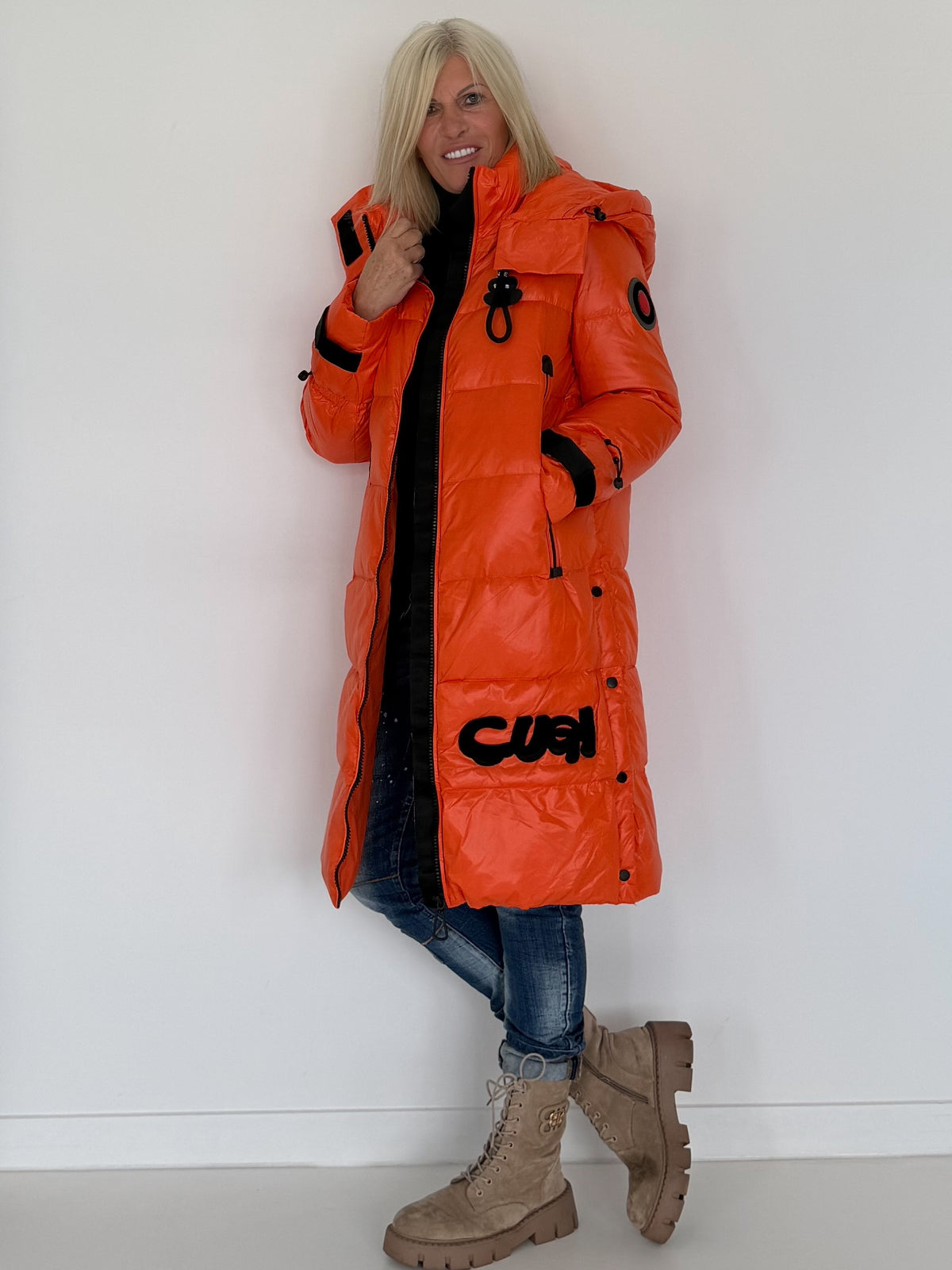 Cuel down coat - orange