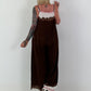 Jumpsuit mit Spaghettiträgern - schoko