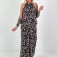 Two-piece set with animal print - brown-beige