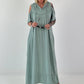Dress with cold shoulder and hood - sage