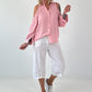 Bluse mit cold shoulder Detail - rosa