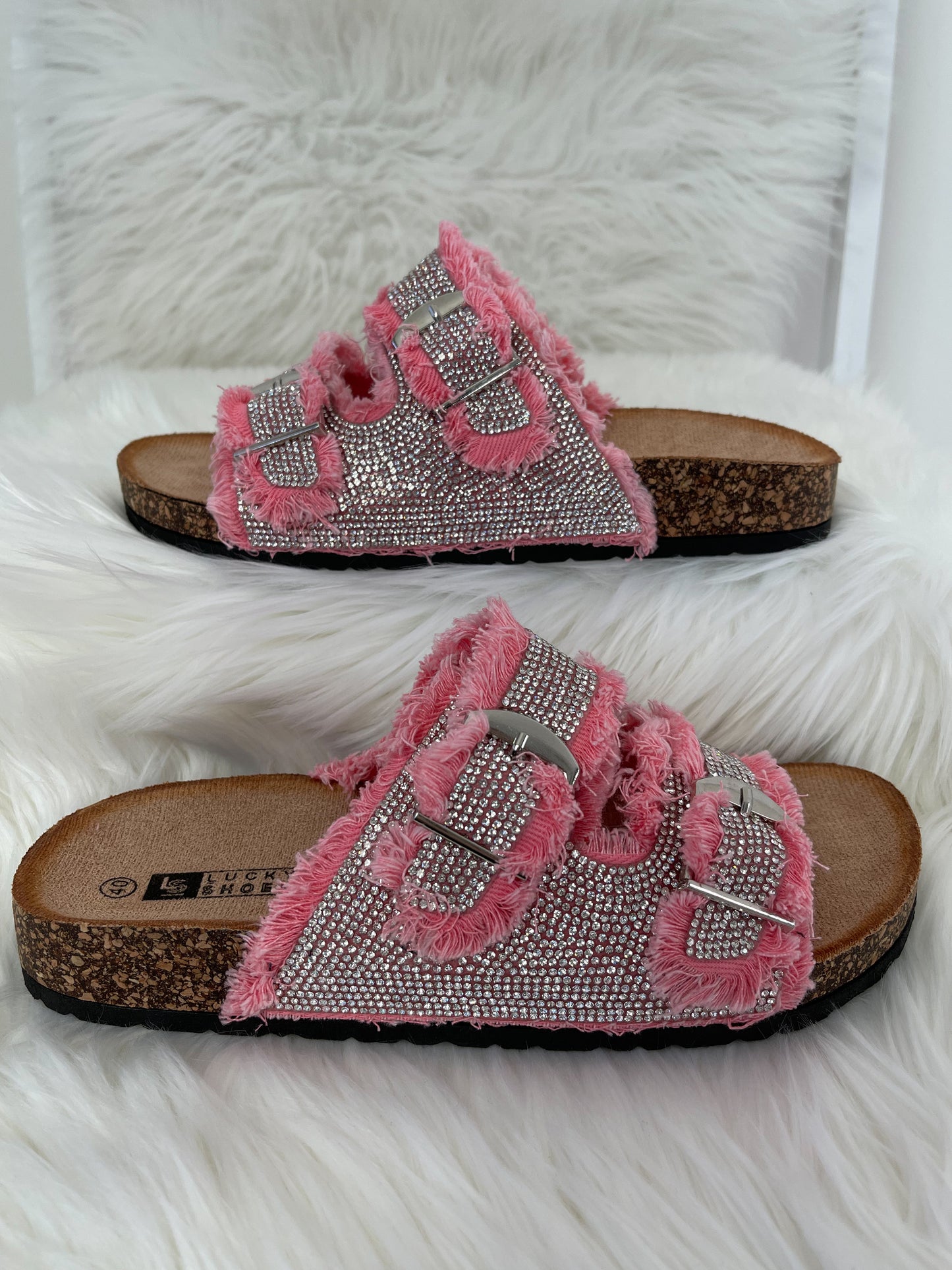 Muiltjes met strasssteentjes - roze