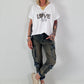 T-Shirt mit Strassdetail - weiss