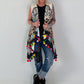 Asymmetrische Weste mit besonderen Details - beige-mehrfarbig