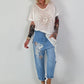 Fine Knit Top Sun with Lurex - ecru