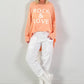 Oversized Shirt Modell "Rock&Love Wave" -apricot