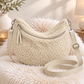 XXL crossbodytas in teddykrul-look - beige