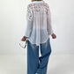 Tunic with crochet inserts - white