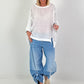 Oversized Linen Shirt - white