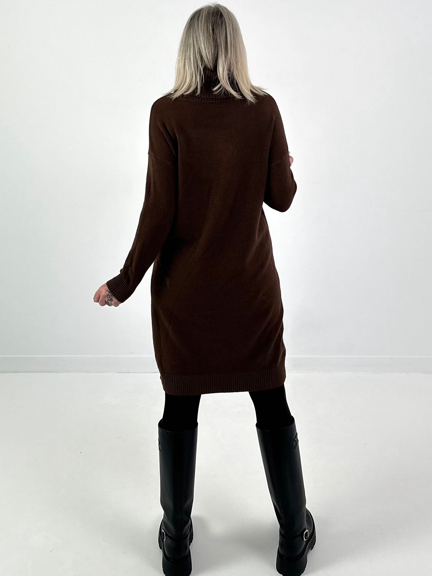 Knit dress model "Shine Story" - chocolate