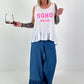 SOHO top with flounce - white