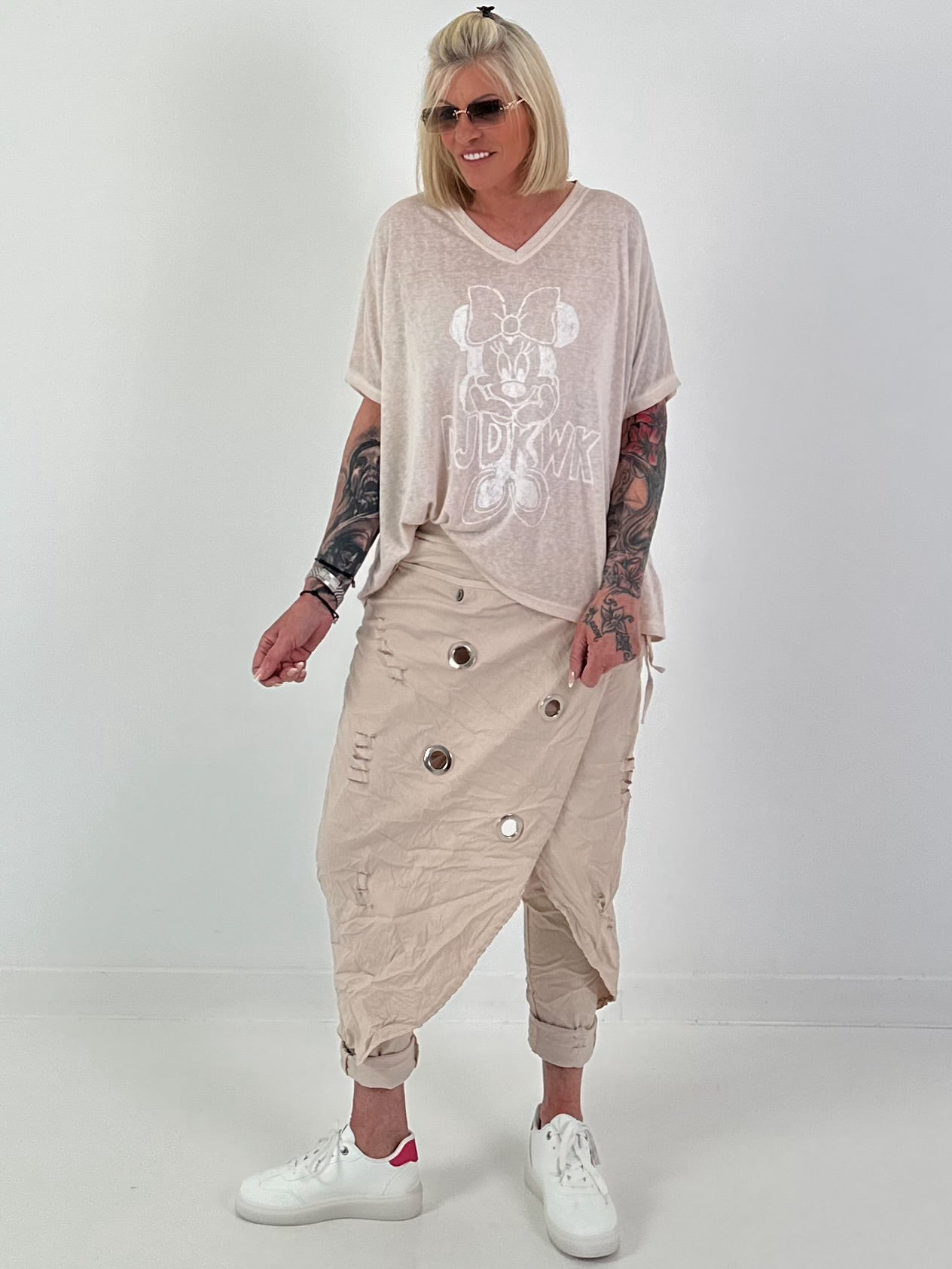 Fine knit shirt Mouse - beige