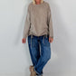 Feinkord Shirt mit Sweati Armen und Rücken - taupe