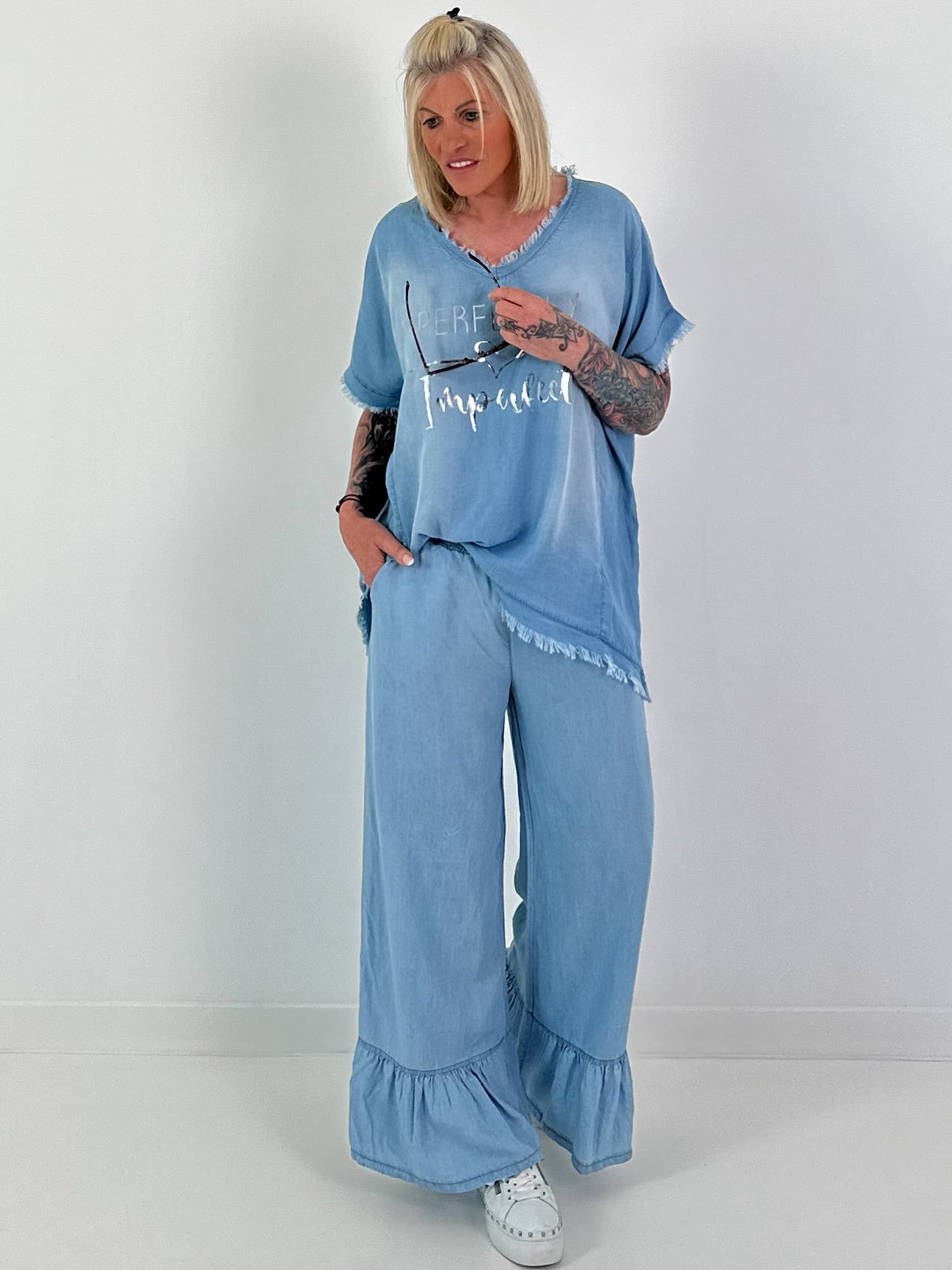 Jeansshirt Perfectly Imperfect - hellblau
