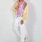 Crochet jacket with hood - yellow