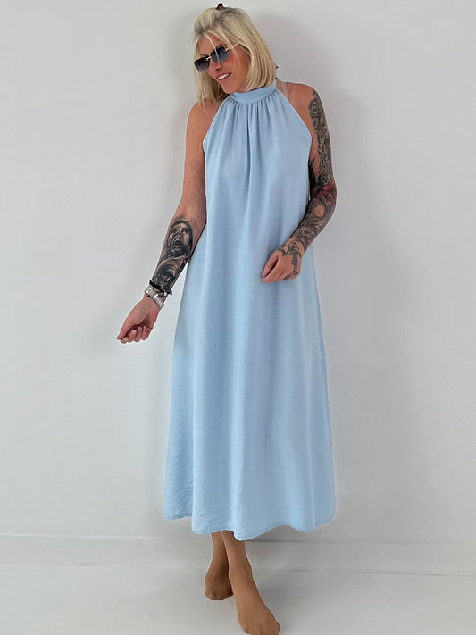 Klassisches Neckholder-Kleid - hellblau