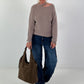 Knit sweater with cut-out - taupe
