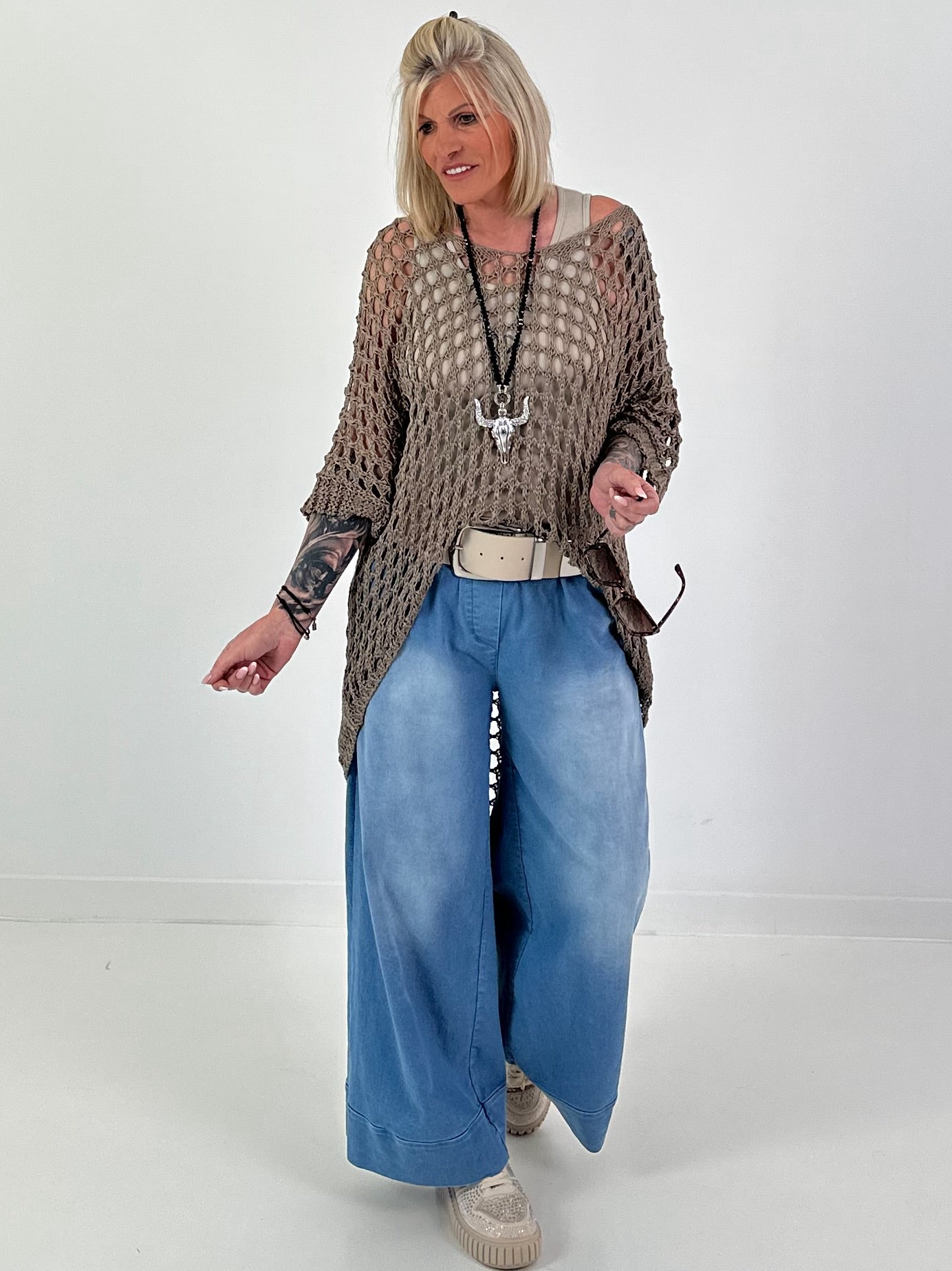 Jeans mit elastischem Bund - denim