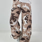 Balloon Linen Trousers with Fringe Details - taupe
