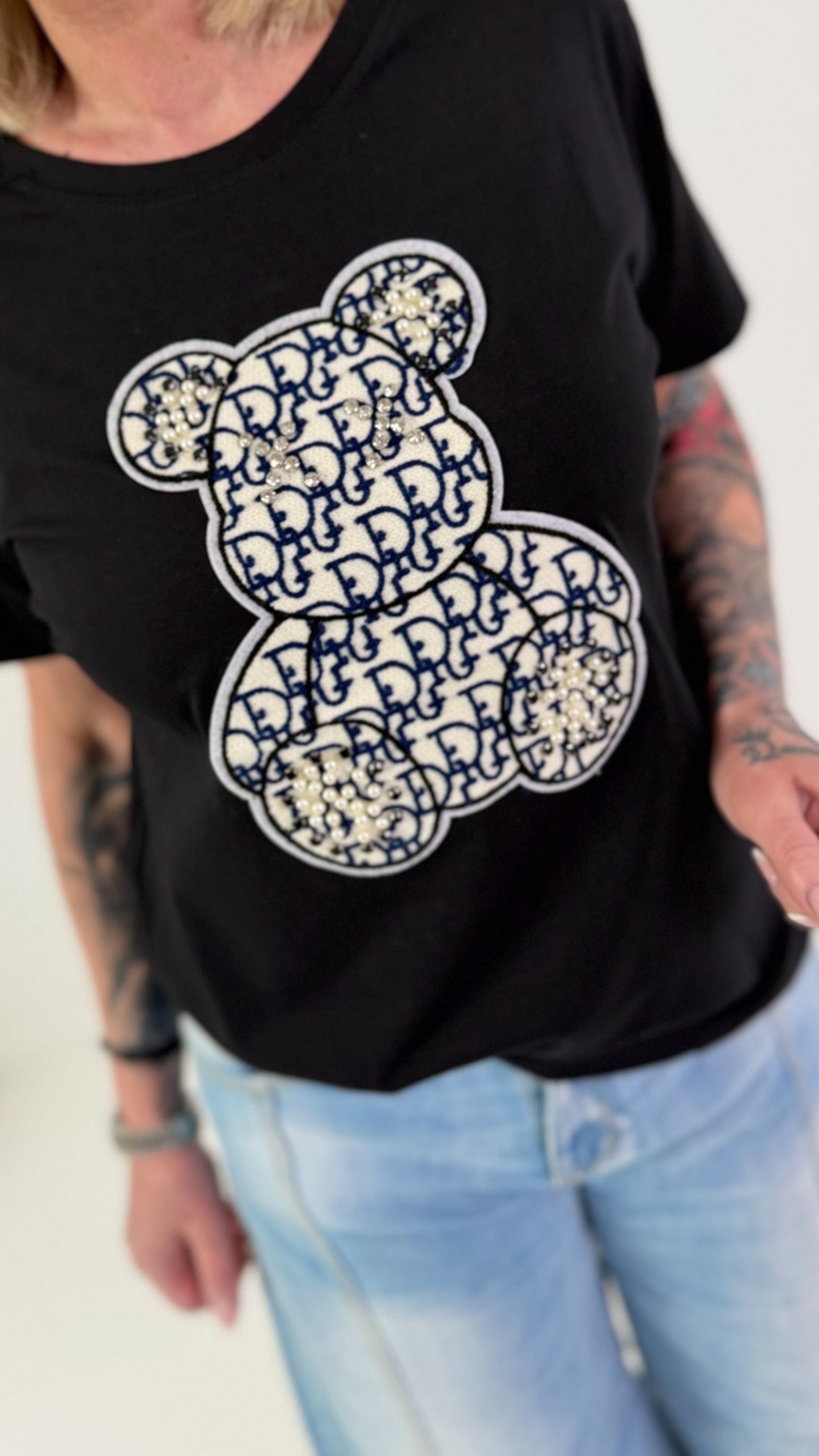 Teddy T-shirt - zwart