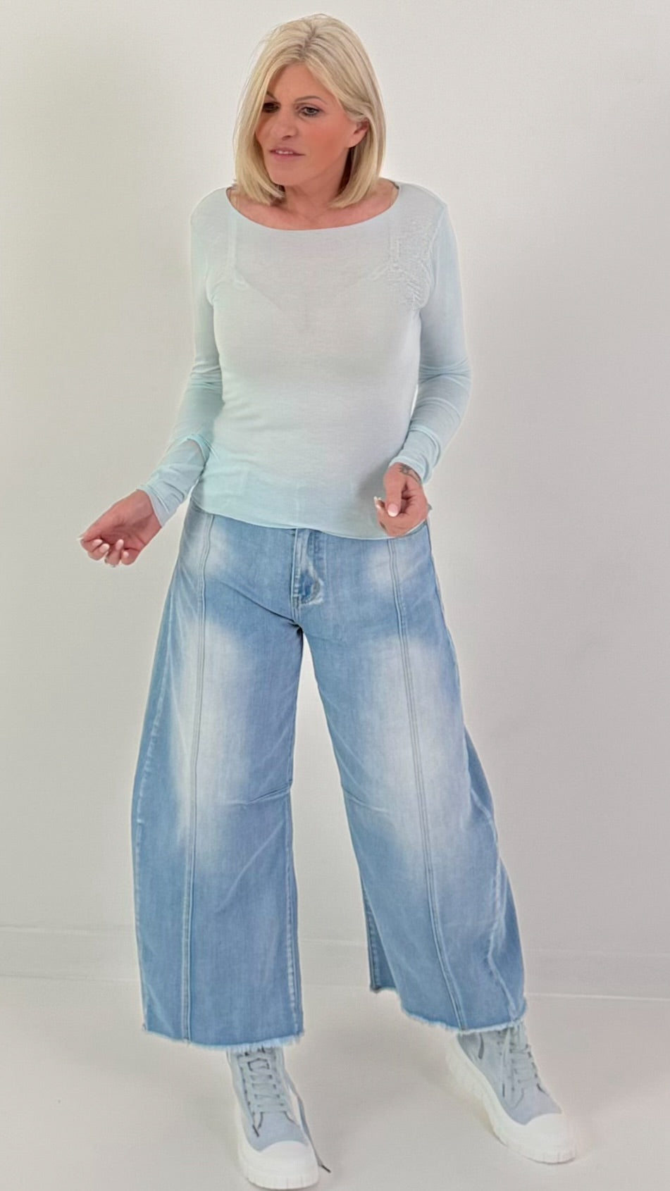 Lichtgewicht kasjmier overhemd - lichtblauw