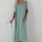 Dress with cold shoulder and hood - sage