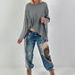 Oversized Shirt stone washed - anthrazit