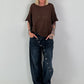 Light sweater with short sleeves - coffee