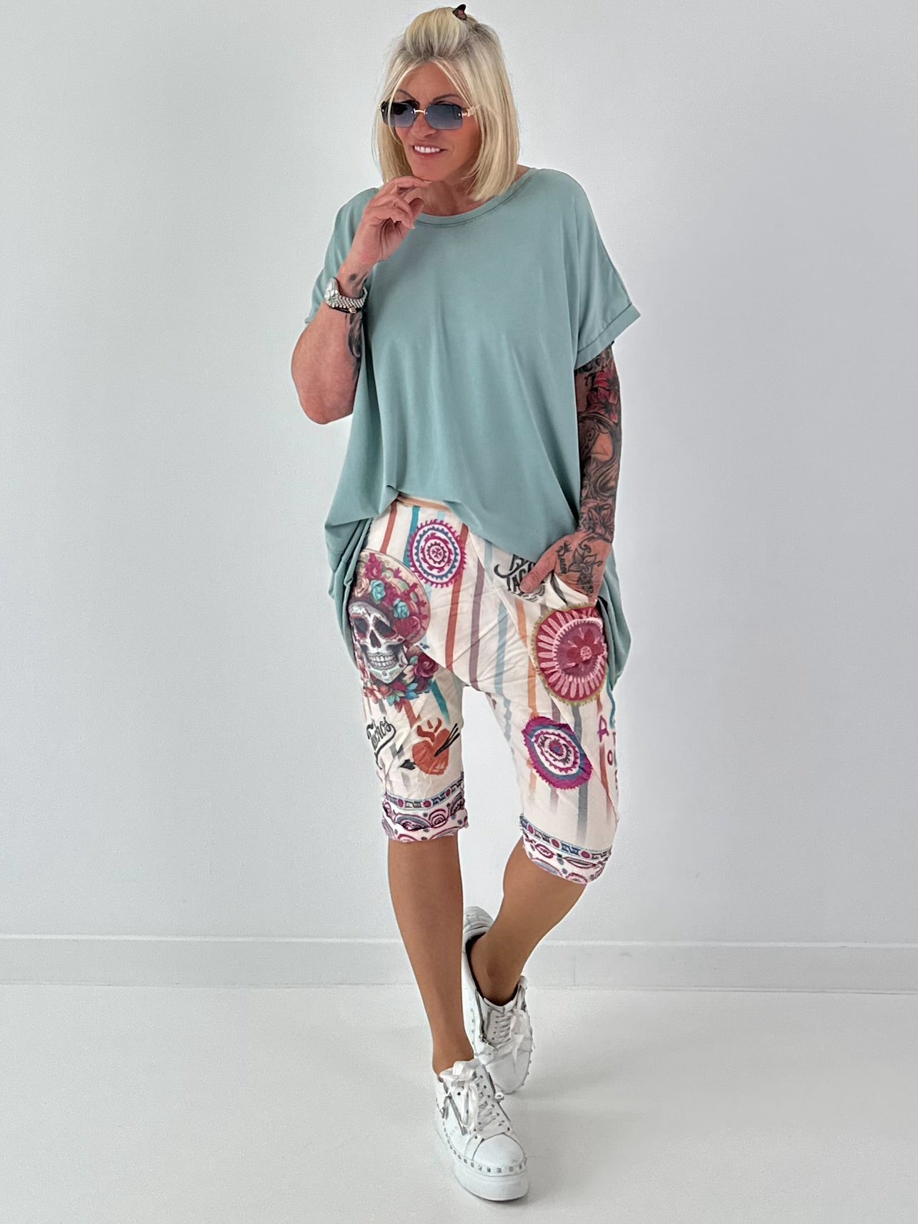 Oversized T-shirt - saliegroen