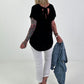 T-Shirt with Back Tie - Black