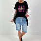Long T-Shirt Hello Sunshine - black