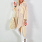 Long linen blouse with broderie anglaise - beige