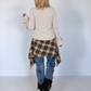 Waist Wrap im Karomuster - beige-mehrfarbig
