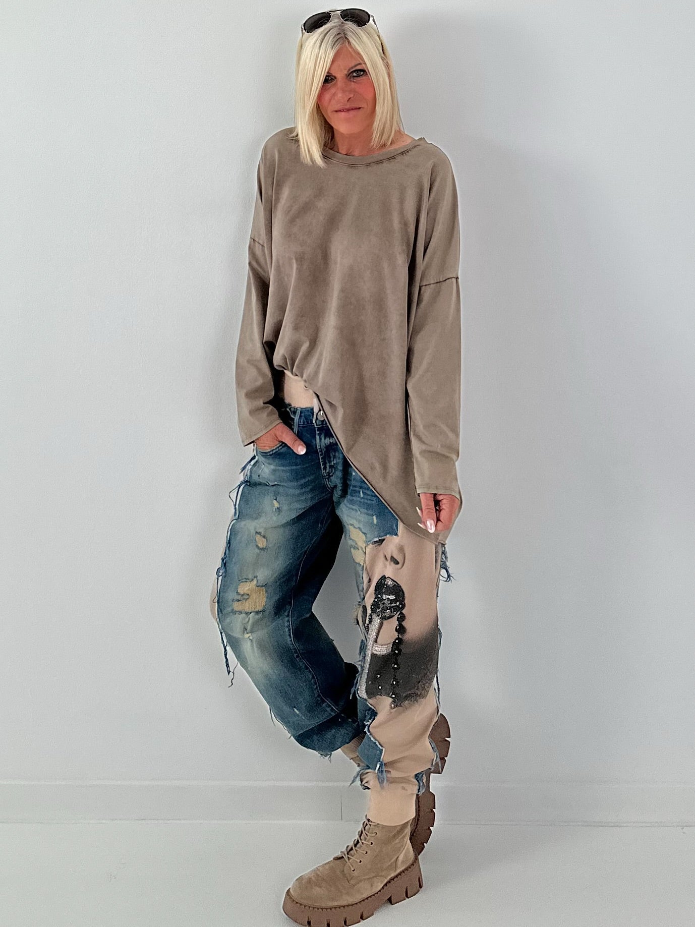 Women's jogg jeans in a used look - denim