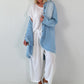 Oversized Leo Linen Military Coat - Khaki