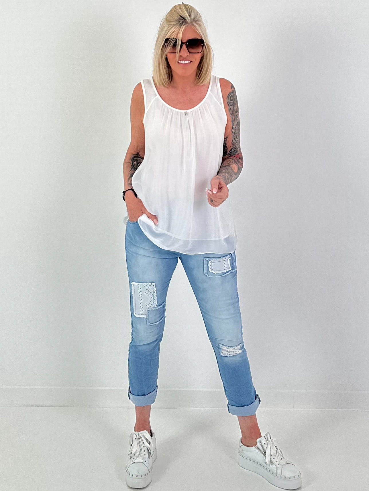 Silk top - white