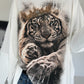 Sweater mit Stulpenärmeln und Strassmotiv Royal Tiger - ecru