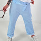 Baggy trousers in a layered look - light blue