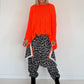Pullover mit Stulpenärmeln und Zopfmuster - neonorange