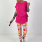 Blusenshirt mit seitlichem Bindeknoten - pink