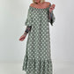Carmen Sommerkleid mit Tupfen - khaki