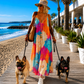 Ibiza Sommerkleid - orange - mehrfarbig