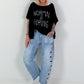 Oversized Shirt Normal is Boring - black
