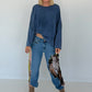 Oversized Shirt stone washed - jeansblau